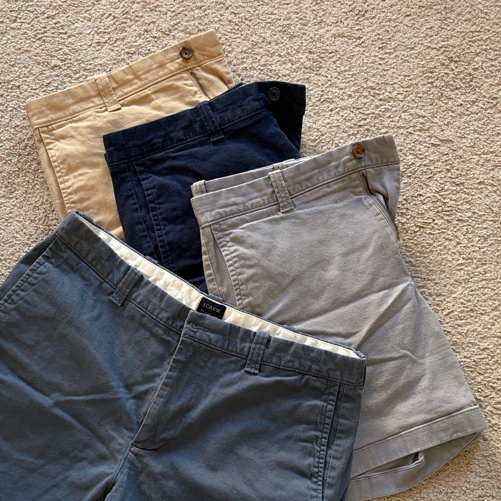 J. Crew Men's Shorts BUNDLE (4)  - Navy, Gray, Tan, Blue